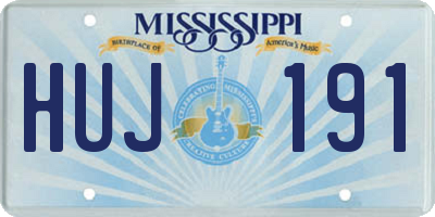 MS license plate HUJ191