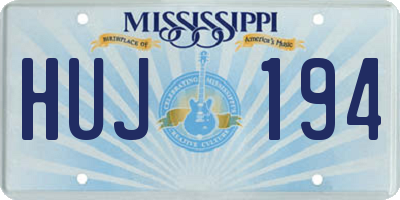 MS license plate HUJ194