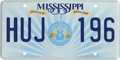 MS license plate HUJ196
