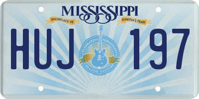 MS license plate HUJ197