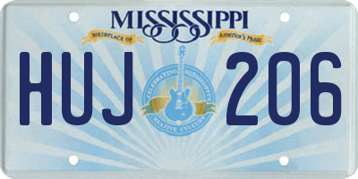 MS license plate HUJ206