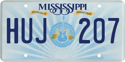 MS license plate HUJ207
