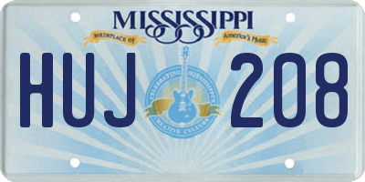 MS license plate HUJ208