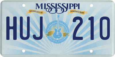 MS license plate HUJ210