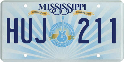 MS license plate HUJ211
