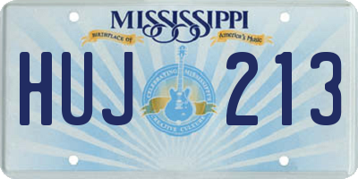 MS license plate HUJ213