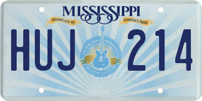 MS license plate HUJ214