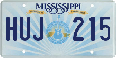 MS license plate HUJ215
