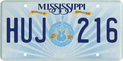 MS license plate HUJ216