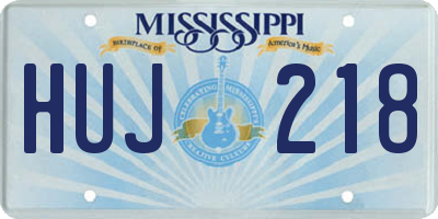 MS license plate HUJ218