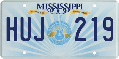 MS license plate HUJ219