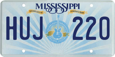 MS license plate HUJ220