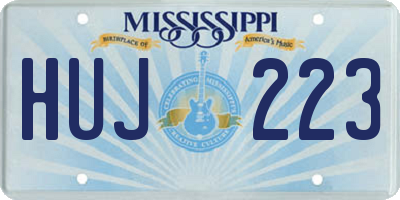 MS license plate HUJ223