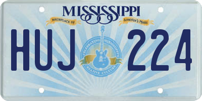 MS license plate HUJ224