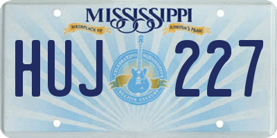 MS license plate HUJ227