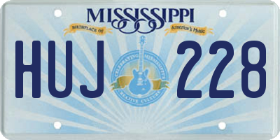 MS license plate HUJ228