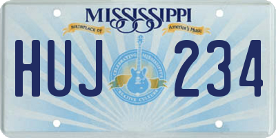 MS license plate HUJ234