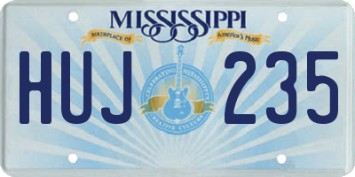 MS license plate HUJ235