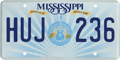 MS license plate HUJ236
