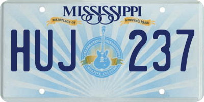 MS license plate HUJ237