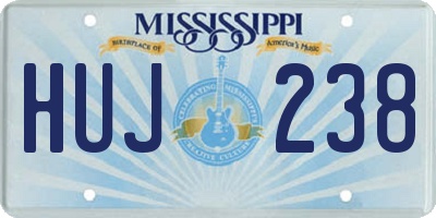 MS license plate HUJ238