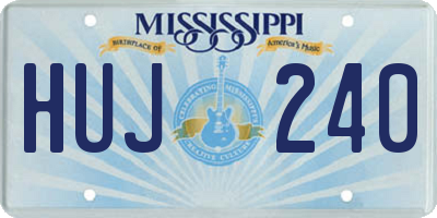 MS license plate HUJ240