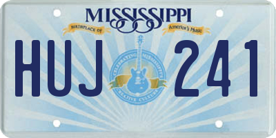 MS license plate HUJ241
