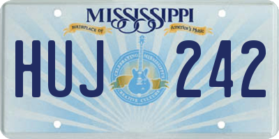 MS license plate HUJ242