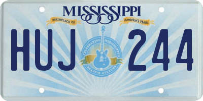 MS license plate HUJ244