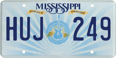 MS license plate HUJ249