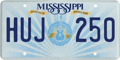 MS license plate HUJ250