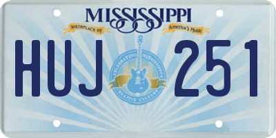 MS license plate HUJ251