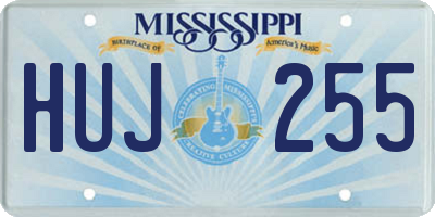 MS license plate HUJ255
