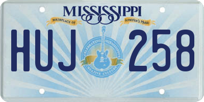 MS license plate HUJ258
