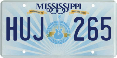 MS license plate HUJ265