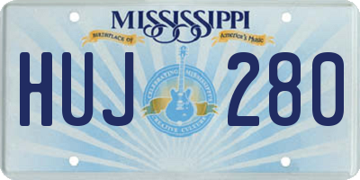 MS license plate HUJ280