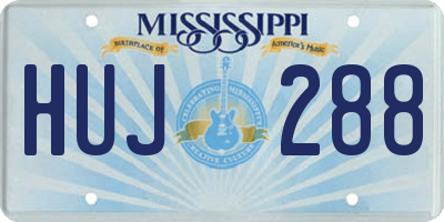 MS license plate HUJ288