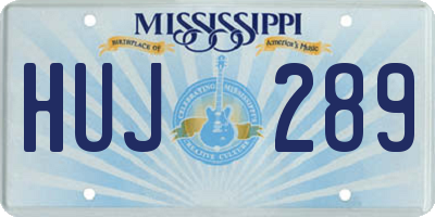 MS license plate HUJ289