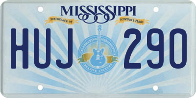 MS license plate HUJ290