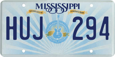 MS license plate HUJ294