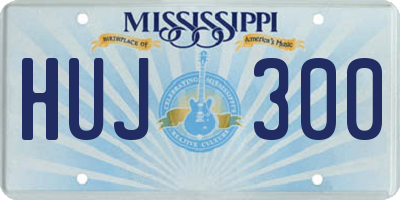 MS license plate HUJ300