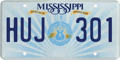 MS license plate HUJ301