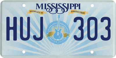 MS license plate HUJ303