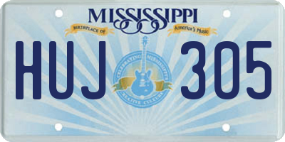 MS license plate HUJ305