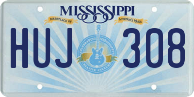 MS license plate HUJ308