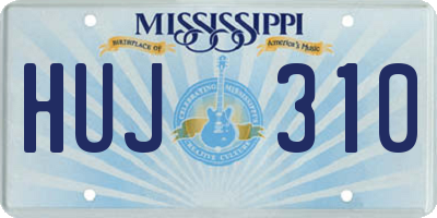MS license plate HUJ310