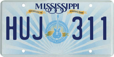 MS license plate HUJ311