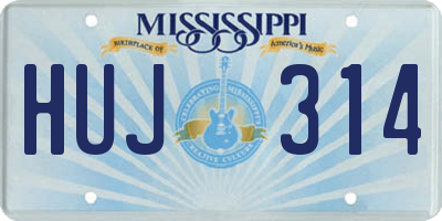 MS license plate HUJ314