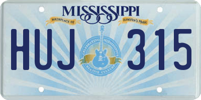 MS license plate HUJ315