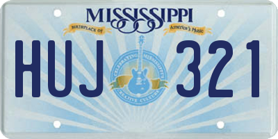 MS license plate HUJ321